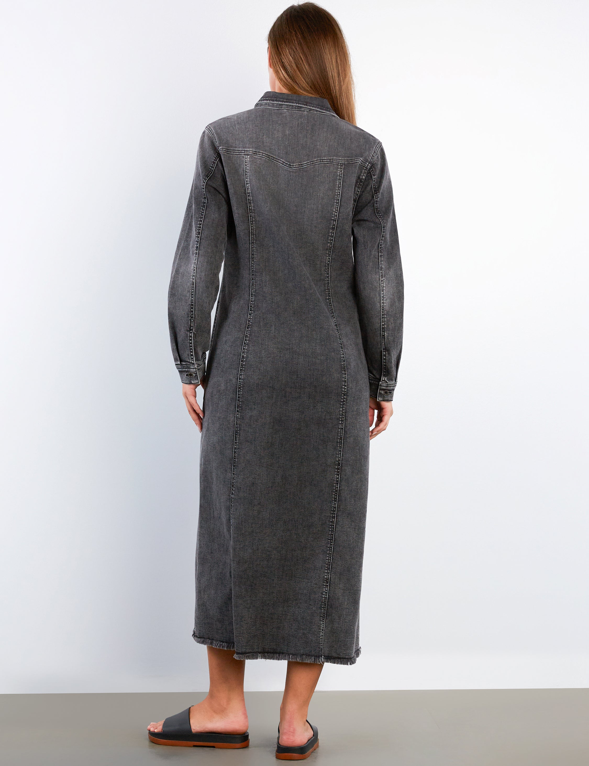 Denim Maxi Shirt Dress
